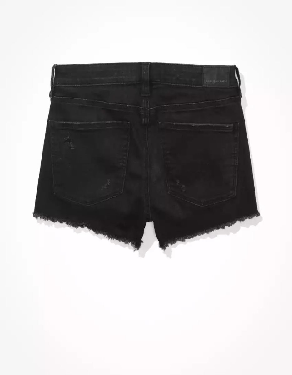 Shorts American Eagle AE Ne(x)t Level High-Waisted Denim Noir Femme | CHI-37124603